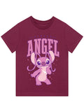 Disney Girls Stitch Shirt | Lilo and Stitch Clothes for Girls | Angel Girls Shirt | Stitch Shirts for Girls | Red 12